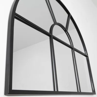 The Range Arched Black Metal Mirror - Black
