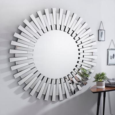 The Range Starburst Large Silver Round Modern Mirror - Silver