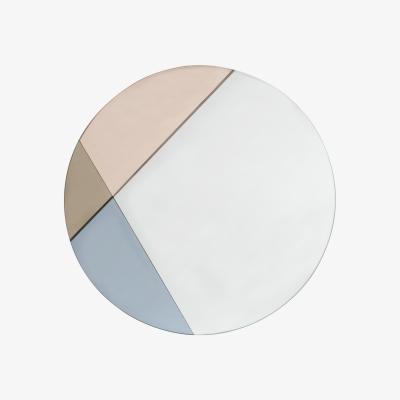 The Range Round Rose Gold & Grey Patterned Mirror