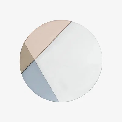 The Range Round Rose Gold & Grey Patterned Mirror