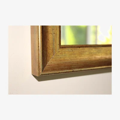 The Range Wood Framed Wall Mounted Accent Mirror in Pewter - Yellow