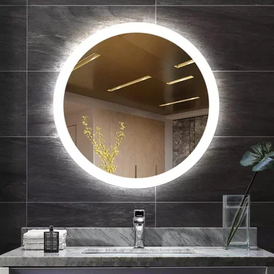 The Range LED Mirror Illuminated Anti Fog One Touch Switch Round 60Cm - Silver