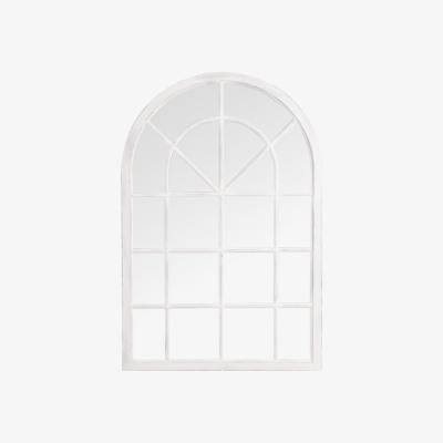 The Range Small Arched Window Mirror - Distressed White