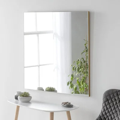 The Range Simple Square Wall Mirror - Gold