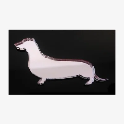 The Range Dachshund Silver Acrylic Mirror - Silver / 50cm