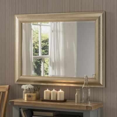 The Range Textured Champagne Gold Framed Wall Mirror - Gold/Champagne