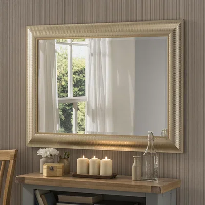 The Range Textured Champagne Gold Framed Wall Mirror - Gold/Champagne