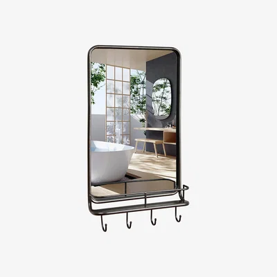 The Range Costway Wall-mounted Bathroom Mirror-Black - Black