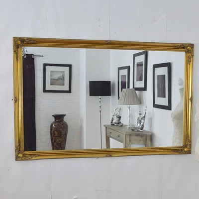 The Range MirrorOutlet Gold Antique Ornate Design Full length Wall Mirror 167 X 106cm - Yellow