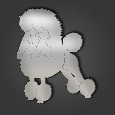 The Range Poodle Style 3 Silver Acrylic Mirror - Silver