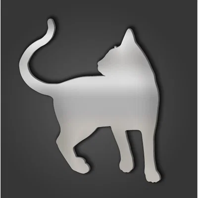 The Range Abyssinian Cat Style 10 Silver Acrylic Mirror - Silver / 60cm