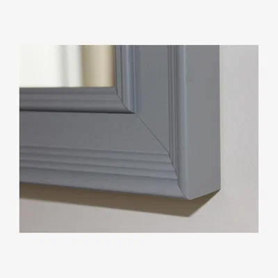 The Range Torbett Wood Framed Wall Mounted Accent Mirror in Pale Grey - Grey / 61cm