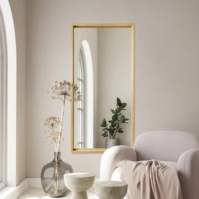The Range Naturalis Solid Oak Rounded Corner Leaner Wall Mirror - Brown