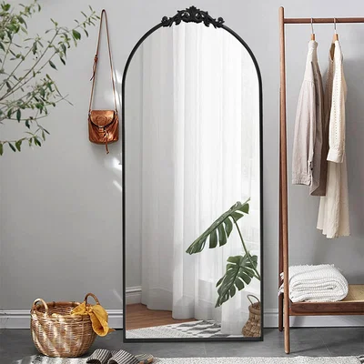 The Range Vintage-Inspired Black Metal Framed Accent Mirror - Black