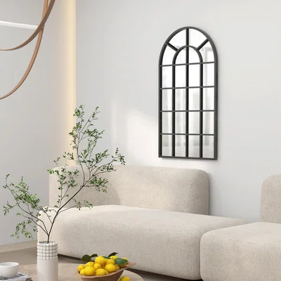 The Range Arch Mirror for Living Room  Window Wall Mirror for Home Decor - Black