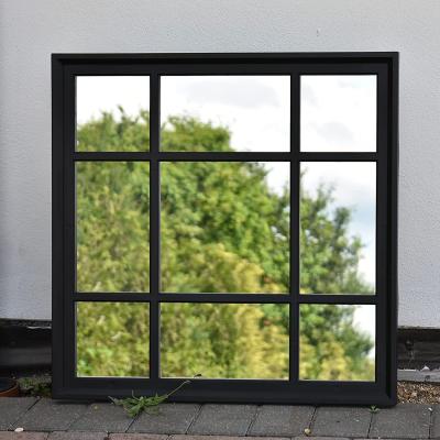 The Range 61x61cm Square Black Window Style Wall Mirror - Black