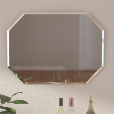 The Range Frameless Octagonal Bathroom Mirror Wall Mounted Bevelled Edges - Silver