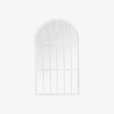 The Range Large Arched Window Mirror - Distressed White
