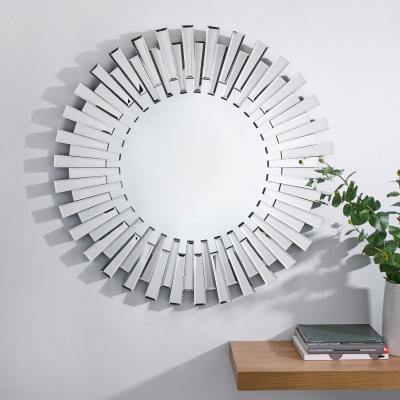 The Range Starburst Medium Silver Round Modern Mirror - Silver