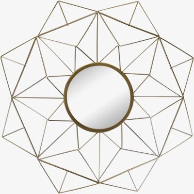 The Range Gold Wire Geometric Design Mirror - Yellow