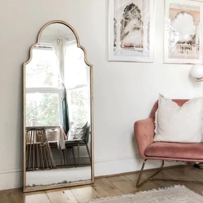 The Range Hima Full Length Lean-To Metal Frame Moroccan Arch Wall Mirror - Gold