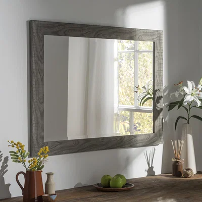 The Range Rustic Grey Wall Mirror - Grey / 74cm
