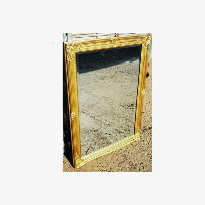 The Range Ornate Wall Mirror Rustic Gold Wooden Flowery - Gold