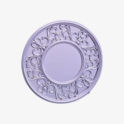 The Range Horn Style Wall Mirror Antique Baroque Silver Effect - Silver