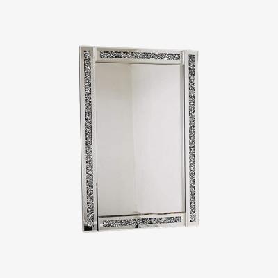 The Range Large Crushed Jewel Wall Mirror Loose Diamante Mirror - Silver