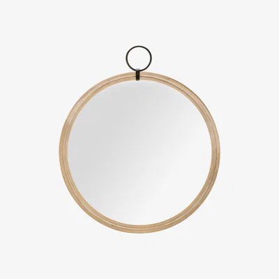 The Range Rustic Wooden Round Wall Mirror