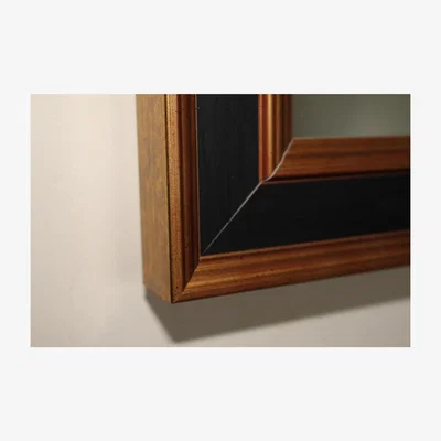 The Range Roma Wood Framed Wall Mounted Accent Mirror in Black and Gold - Black / 81cm