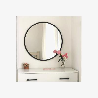 The Range Black Metal Framed Round Mirror - Black & Mirror