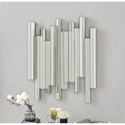 The Range Crystalline Medium Silver Contemporary Modern Wall Mirror - Silver