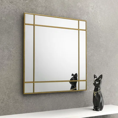 The Range Fortissimo Gold Square Wall Mirror - Gold