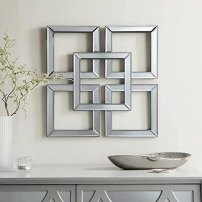 The Range Large Geo Mirror 5 Square Style Art Decor Decorative Mirror x1 - Silver