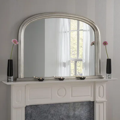 The Range Contemporary Overmantle Mirror - Silver