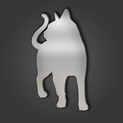 The Range Abyssinian Cat Style 2 Silver Acrylic Mirror - Silver / 31.5cm