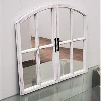 The Range Deenz New White Rustic Window Style Mirror - White Rustic