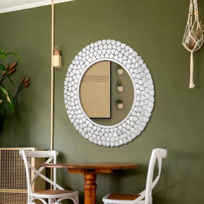 The Range Topaz Nickel Cut  Wall Mirror For Hallway, Metal Frame, Silver, 79cm Round. - Silver