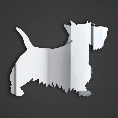 The Range Scottish Terrier Style 2 Silver Acrylic Mirror - Silver