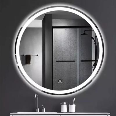 The Range LED Wall Mirror Illuminated Dual Anti Fog One Touch Switch Round Large - Silver