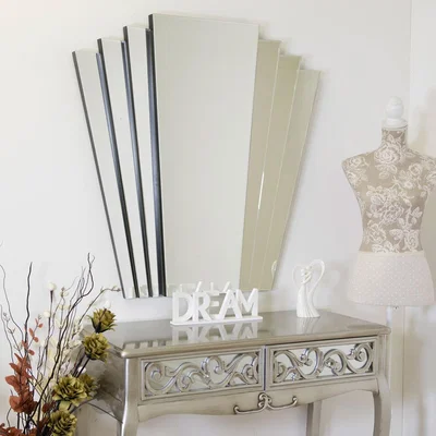 The Range Chrysler All Glass Modern Classic Wall Mirror 100 x 100cm - Silver