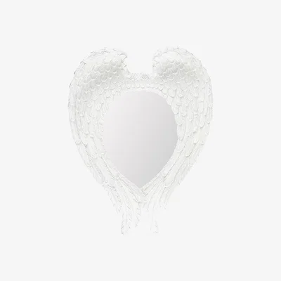 The Range White Glitter Angel Wing Mirror - White
