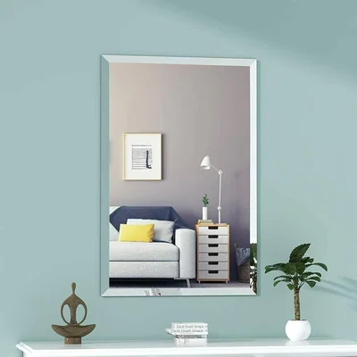 The Range 50x70cm Frameless Rectangle Wall Mounted Mirror - Silver
