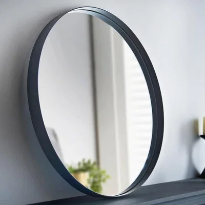 The Range Round Black Deep Frame Wall Mirror - Black