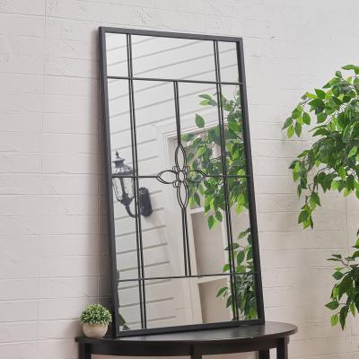 The Range Antique Window Wall Mirror With Four-Pointed Star Wall Mounted Home Decor - Black