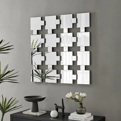 The Range Loki Statement Square Grid Wall Mirror - Large / 16.4kg