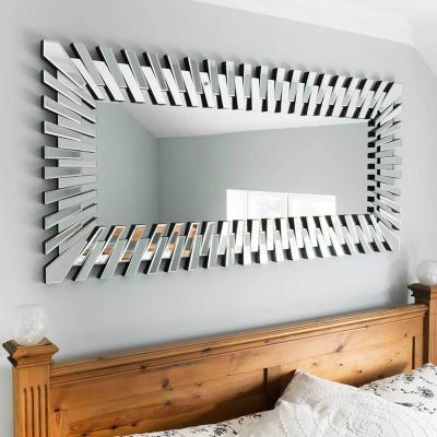 The Range MirrorOutlet Sunburst All Glass Stylised Decorative Dress Mirror - Silver