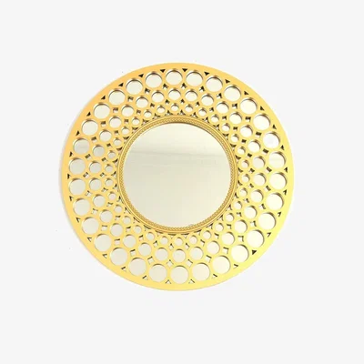 The Range Round Designer Wall Mirror Artistic Decoration Gold - Gold