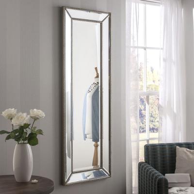 The Range Beaded silver dressing mirror 140x49cm - Silver